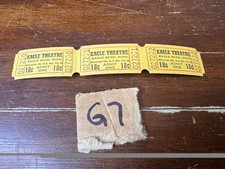 Eagle Theatre Movie Tickets Strip of 3 Eagle Bend Minn 18c Defense Tax Ephemera