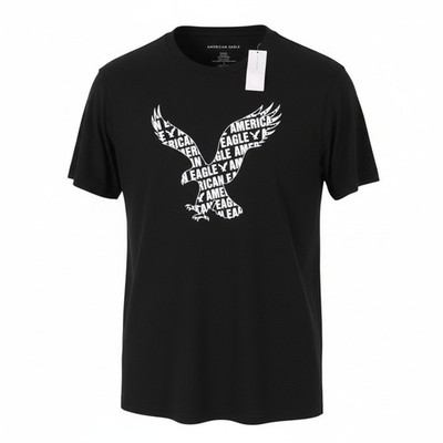 American Eagle Outfitters Classic Fit Herren T-Shirt M Schwarz Kurzarm Rundhals
