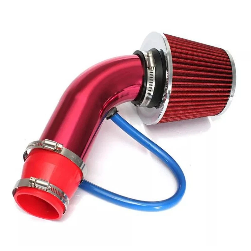 Red 3" Cold Air Intake Filter Induction Kits Pipe Power Flow Hose System for Car - Image 2 of 4