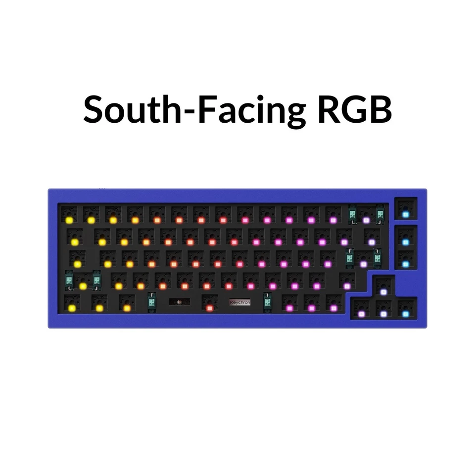 Keychron Q2 Custom Mechanical Keyboard Blue Aluminum Wired Barebone Version 65% - Bild 3 von 4