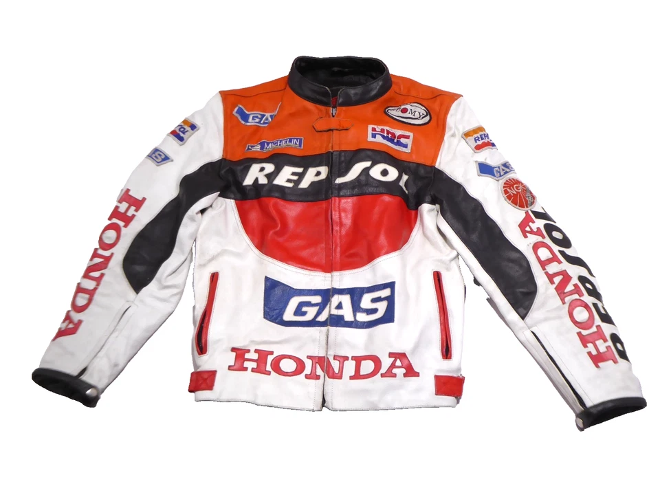 Honda Repsol Leather Motorcycle Suit Jacket And Trousers Size L KM1A - Image 2 of 4