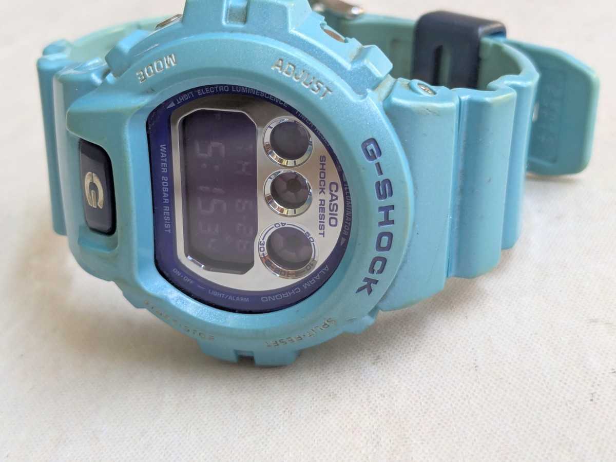 Casio G-SHOCK 3230 DW-6900CB-8 Turquoise Blue Silver Rubber Watch