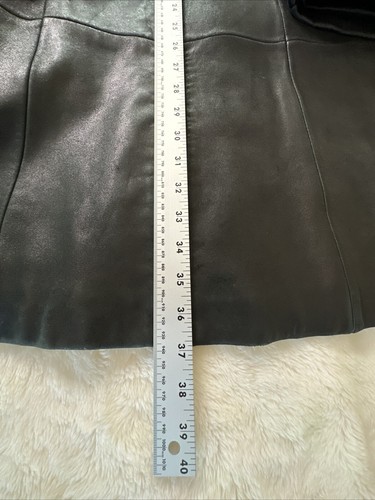 Vintage Tibor Leathers Women's Long Black Leather Paneled Jacket Sz 2X XXL - Picture 4 of 15