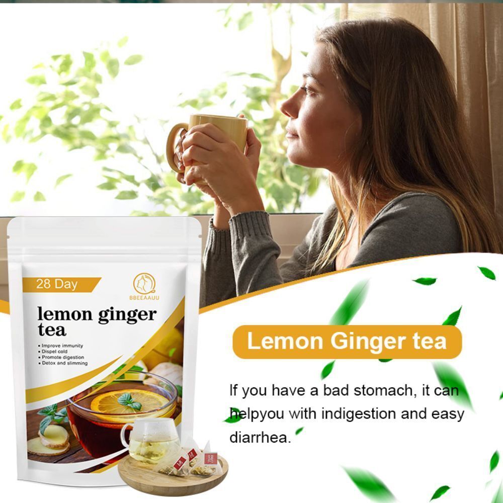 2 Packs Lemon Ginger Tea Weight Loss Herbal Tea Detox Slimming Lose