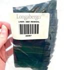 (2) Longaberger 2001 Renewal Collection Navy Blue Green Striped Basket Liner NEW
