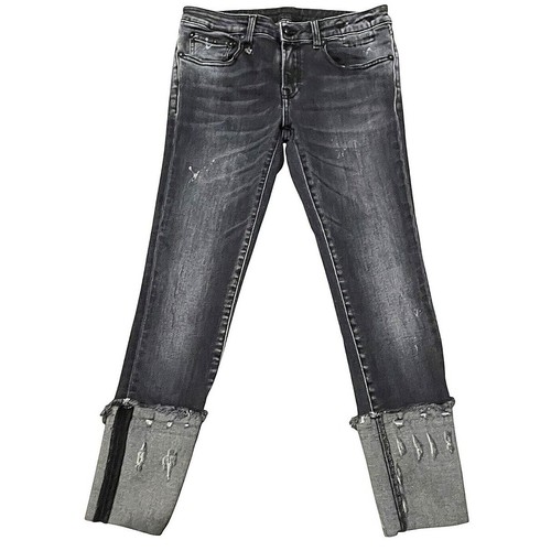 R13 Kate Skinny W/ Let Down Hem Cuffed 26 Fits 28x25 RARE Factory Splatter!