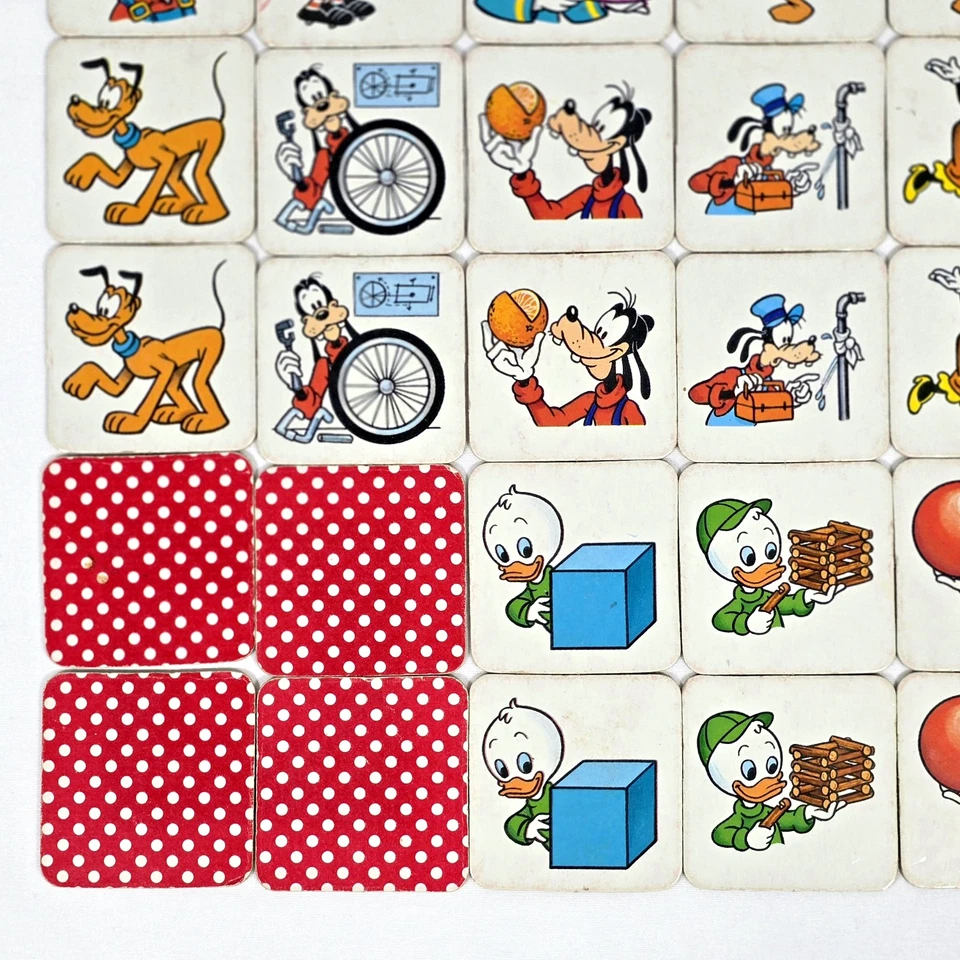 1990 Mickey Mouse Memory Tile Game Milton Bradley Complete Set 62 pieces Vintage - Image 2 of 4