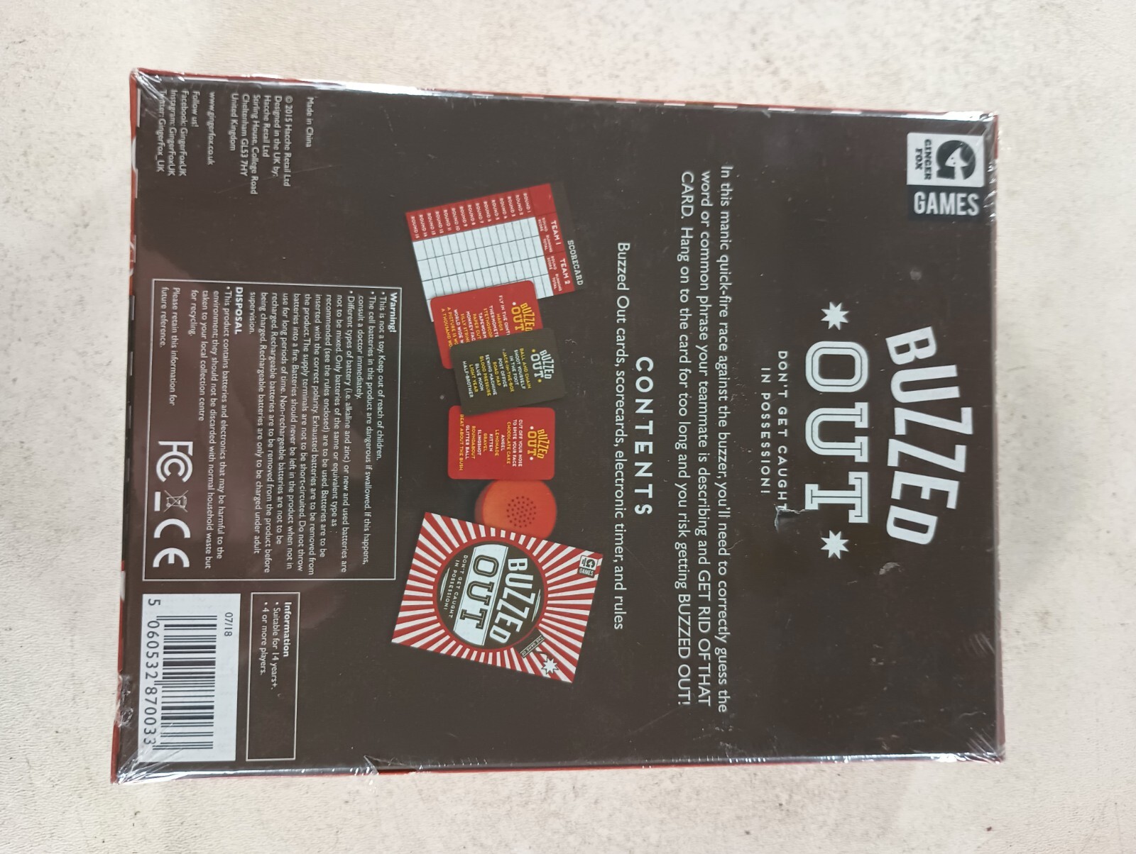 Buzzed Out Game by Ginger Fox Games eBay