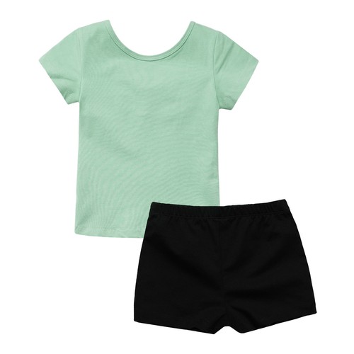 Kids Girls Outfit Dance Set Bottoms Suit Tops Sportwear Elastic Waistband Yoga - Picture 11 of 31