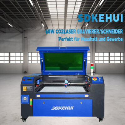60W 70x50cm Ruida Panel CO2 Laser Graviermaschine Cutting Engraver Mit Warnlicht