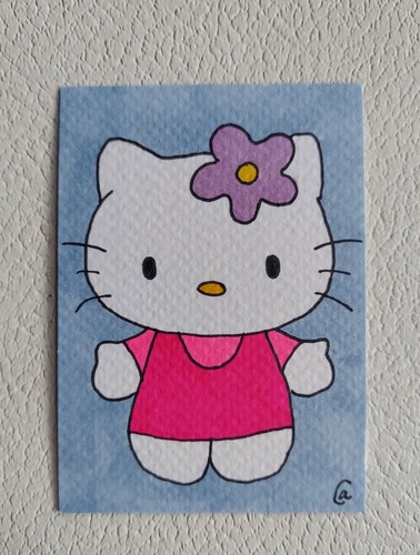  ACEO Original Painting Hello Kitty
