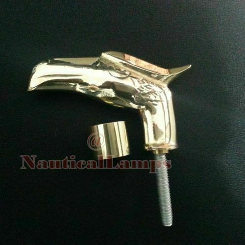 Solid Brass Designer Eagle Head Handle W/Connector For Wooden Walking Cane Gift - Picture 1 of 4