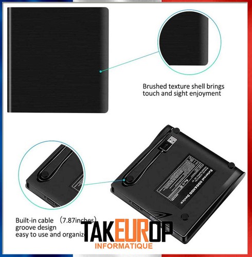 Lecteur/Graveur De CD Externe USB 3.0/Type-C Pour Ordinateur Portable Et PC - Bild 3 von 8