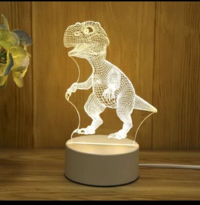 T-rex Dinosaur 3D Night Light Warm Color  LED Desk Lamp Touch Kids Room Decor