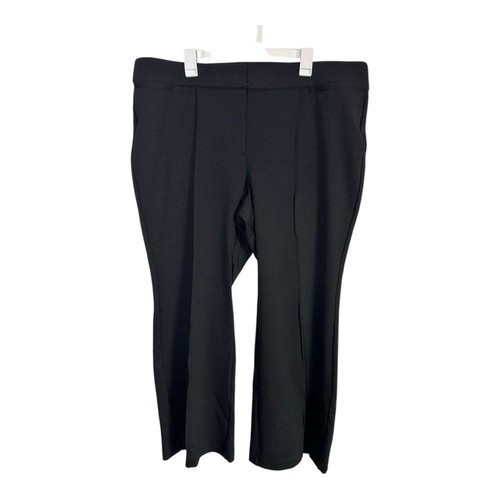 Lane Bryant Black Ponte Mid Rise Flare Dress Pant Size 22 Short New with tags