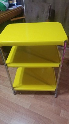 Vtg Cosco 3 Tier Kitchen Cart Yellow Original Ebay