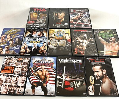 WWE TNA (Lot Of 12) DVD's SET 2011 PPV Events, Summer Slam, Wrestlemania & MORE!