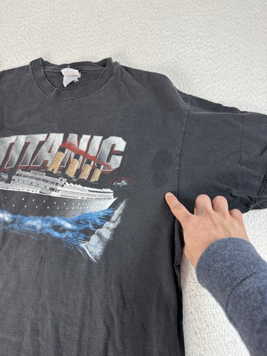 Titanic Shirt L Vintage 90s 00s Leonardo Dicaprio Kate Movie Film Promo Y2k XL - Imagen 5 de 8