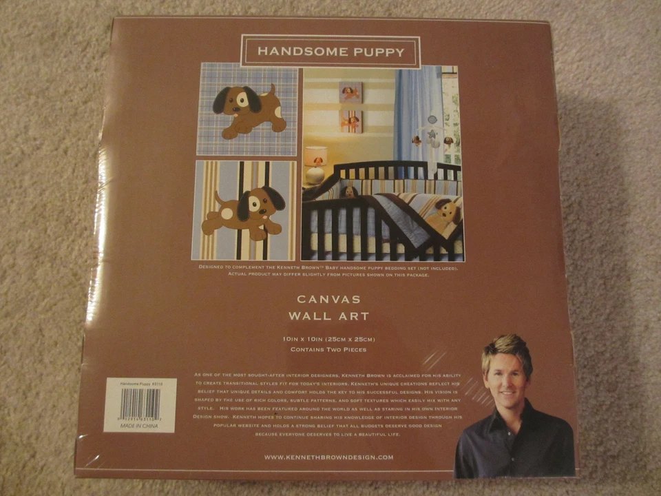 ☀️ NUEVO Arte de Pared Kenneth Brown Hermoso Cachorro Lienzo Edición Limitada Paquete de 2 63110 Foto 2 de 2