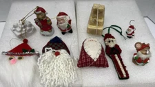 Lot Of 10 Assorted Christmas Tree Ornaments Including Santa Claus