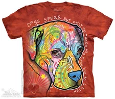 New DOGS SPEAK BUT ONLY TO THOSE WHO LISTEN  PIT BULL T SHIRT RUSSO SHIRT