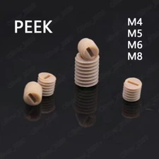 PEEK Plastic Slotted Set Screws With Flat Point M4 M5 M6 M8