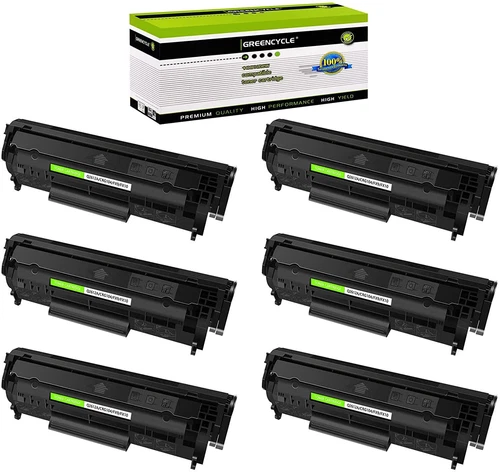 6PK Black Q2612A 12A Toner  for HP LaserJet M1319 M1319f 1022nw 3055 Printer