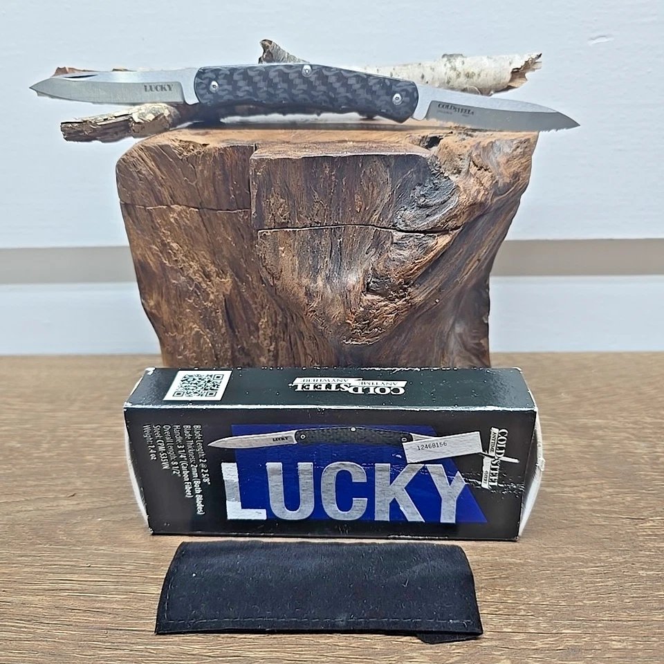 Cold Steel Lucky Pen Knife Knife 54VPN 2-5/8" 2 Blades S35VN Carbon Fiber Handle - Image 2 of 4