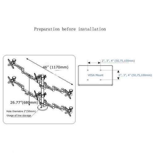 lcd-monitor-desk-mount-adjustable-6-screens-heavy-duty-10-24-s-ebay