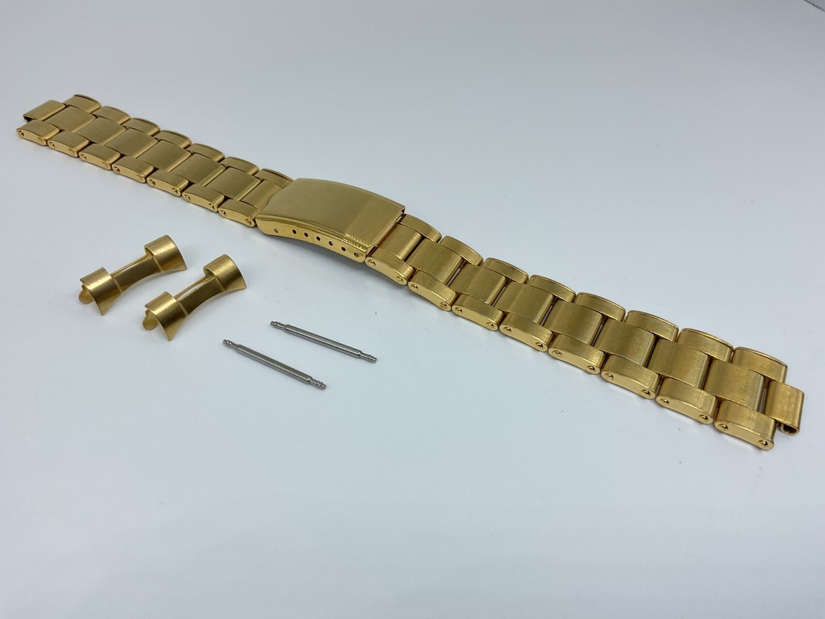 20MM RIVETED YELLOW SOLID OYSTER WATCH BAND BRACELET FOR ROLEX