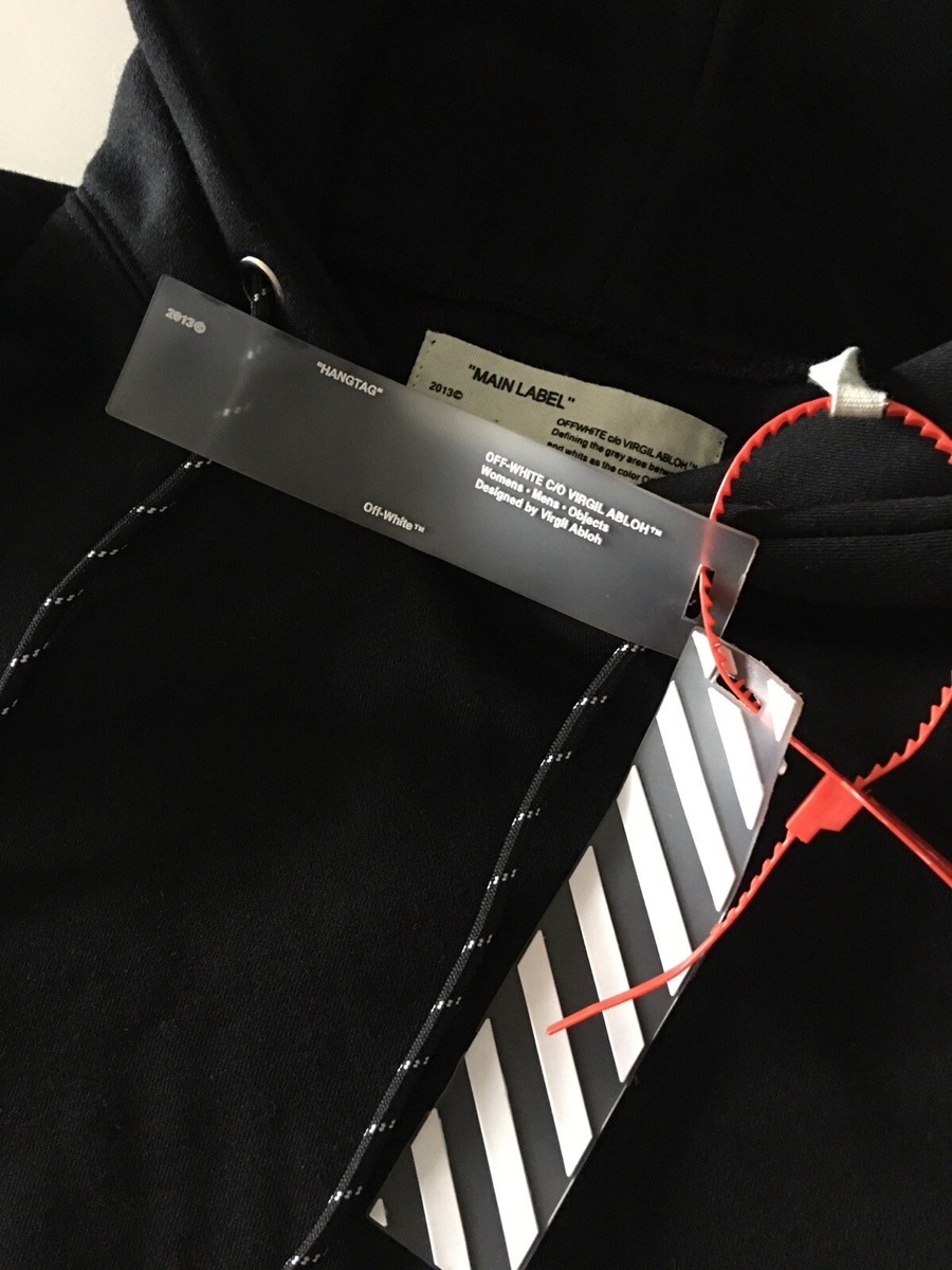 Sweat à Capuche Off-White - Taille M - Noir Avec étiquette Blanche Virgil Abloh - 100% Coton - Neuf Avec étiquettes - Pour Femme