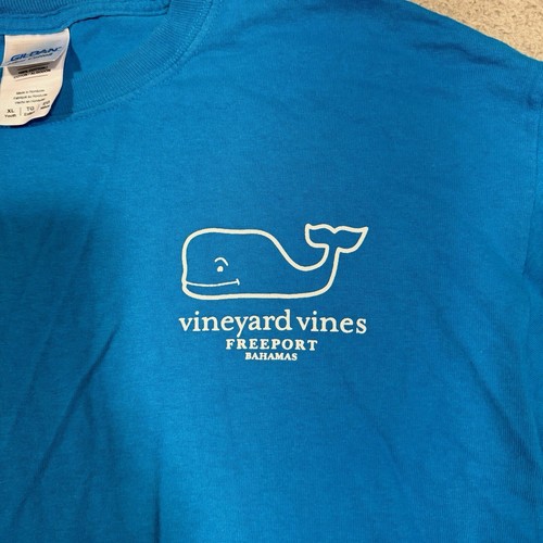 Gildan Ultra Cotton XL Vineyard Vines Freeport Bahamas Blue Long Sleeve Youth - Picture 4 of 7