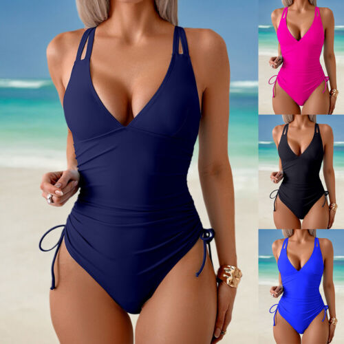 Womens Sexy One Piece Bodysuit Swimsuit Swimming Costume Tummy Control Monokini