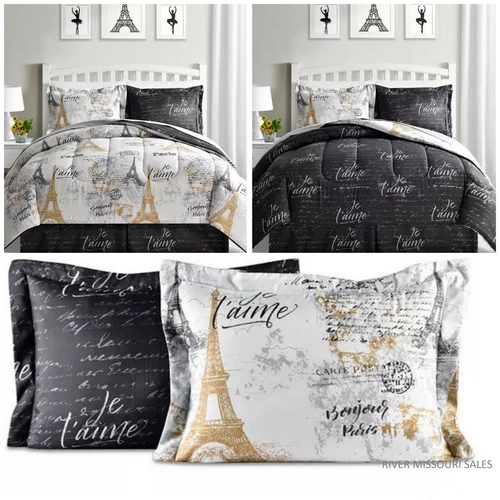 Bonjour Paris Reversible 8 Piece Bed In A Bag Bedding Set Comforter Sets, Choice