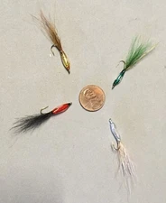 GLASS MINNOW FOUR COLORS SIZE 10 HOOK TROUT BLUEGILL PANFISH FLIES FLY FISHING
