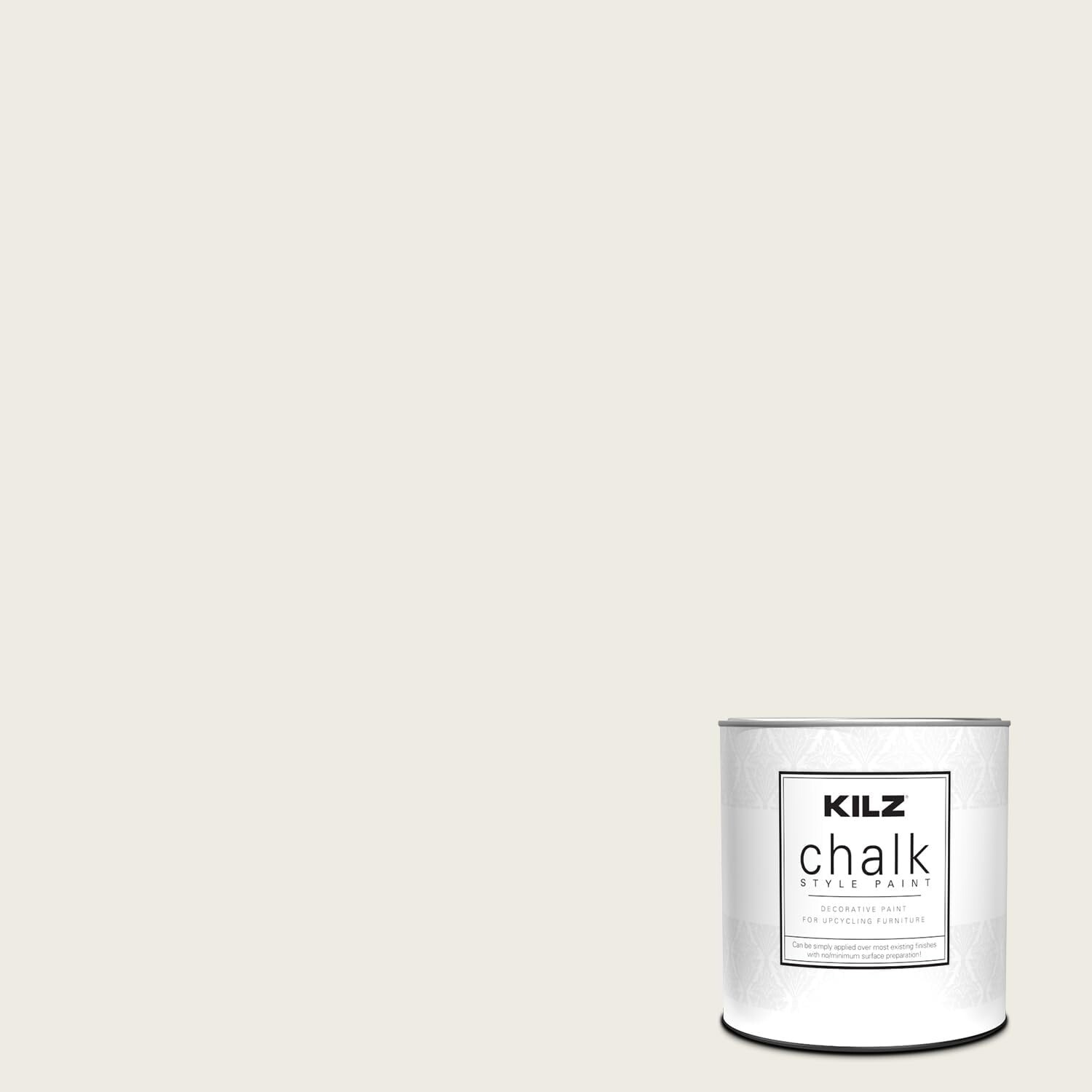 Kilz Chalk Style Paint Decorative Upcycling Furniture Ultra-Matte White 1 quart
