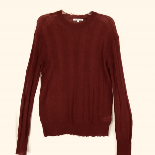 Helmut Lang maglione donna medio misto lana orlo grezzo pullover rubino usato in ottime condizioni ๐ฎ๐น $360 - Foto 7 di 7