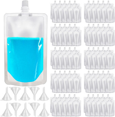 100 Pcs 8 Oz Leak-Proof Reusable Plastic Flasks for Outdoor Events