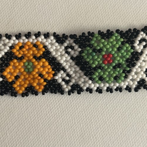 Handcrafted Seed Bead Belt Fit Up To 38" Waist Flowers Intricate Handmade Craft - Bild 8 von 16