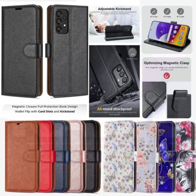 Für Samsung Galaxy S23 FE A15 A25 A05S A14 Hülle Leder Wallet Flip Handy Cover