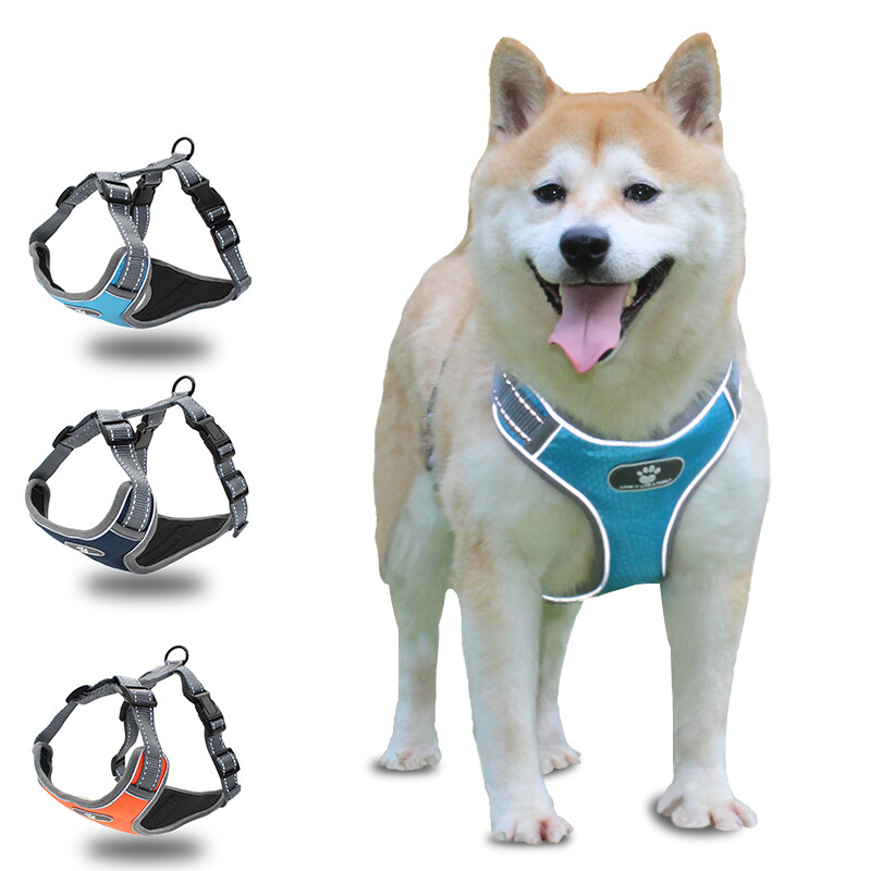 Dog Harness Adjustable Vest Dog Reflective Walking Training Breathable Puppy Pet