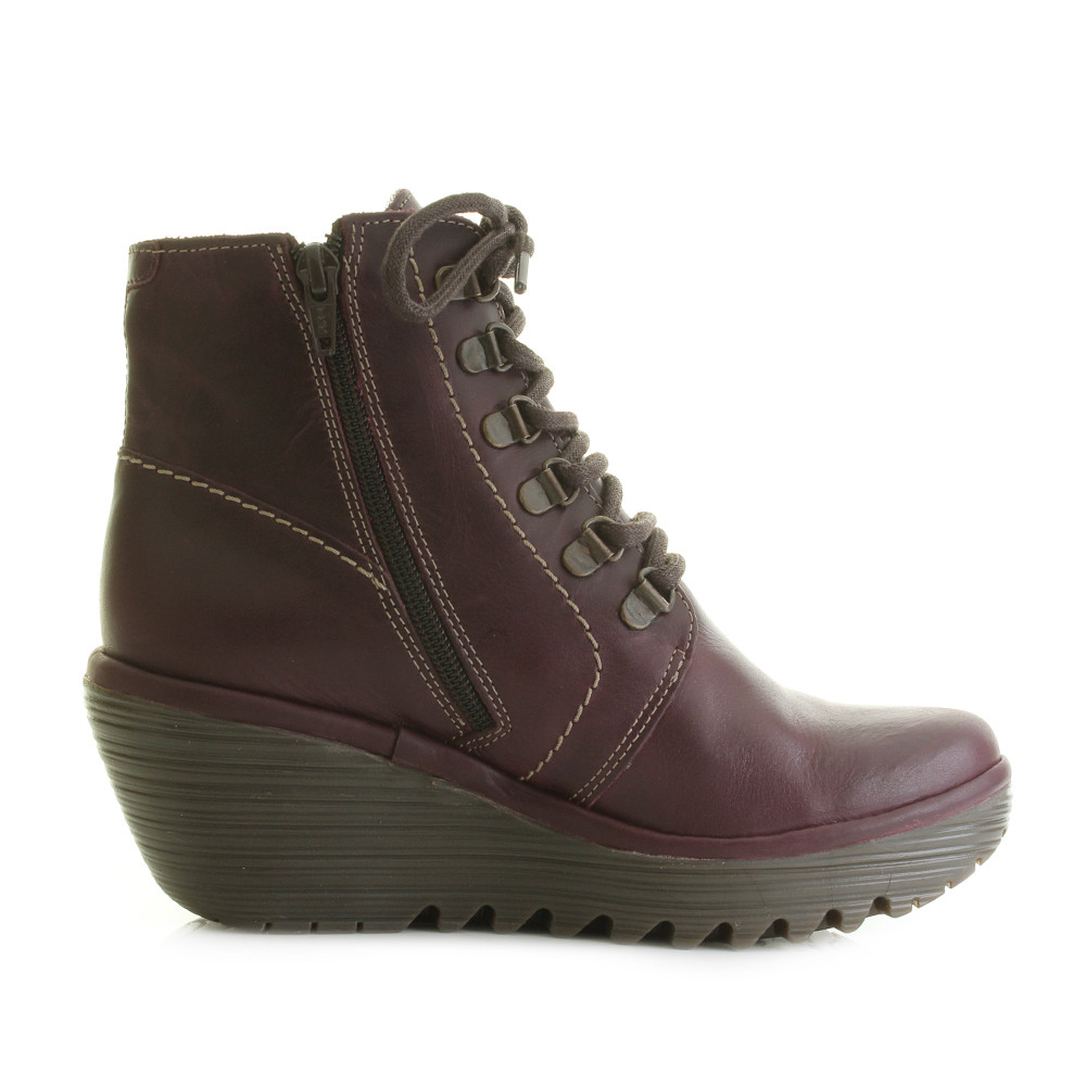 Womens Fly Fly Fly London Yarn Rug Purple Leather Lace Up Wedge Ankle Boots Size 7f489b Womens Fly Fly Fly London Yarn Rug Purple Leather Lace Up Wedge Ankle Boots Size 7f489b