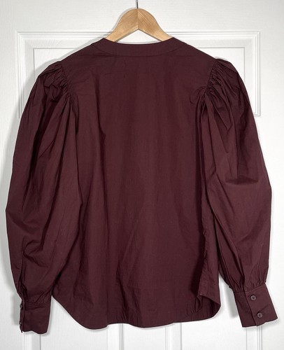 Cos Women's Burgundy Tunic Blouse Shirt Balloon Sleeves Size UK 12 EUR 38 - Picture 10 of 13