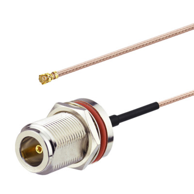 N Type Female Sealed Bulkhead to IPEX IPX U.FL Mini PCI Pigtail Cable RG178 10cm