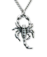 Scorpion Silver Finish Pewter Pendant Necklace NK-655