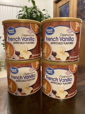 **4 PK**Great Value French Vanilla Cappuccino Instant Coffee Beverage Mix 16 oz