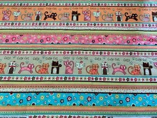 3/4 yard MBT CUTE CAT Flannel FABRIC Cotton KITTY Feline