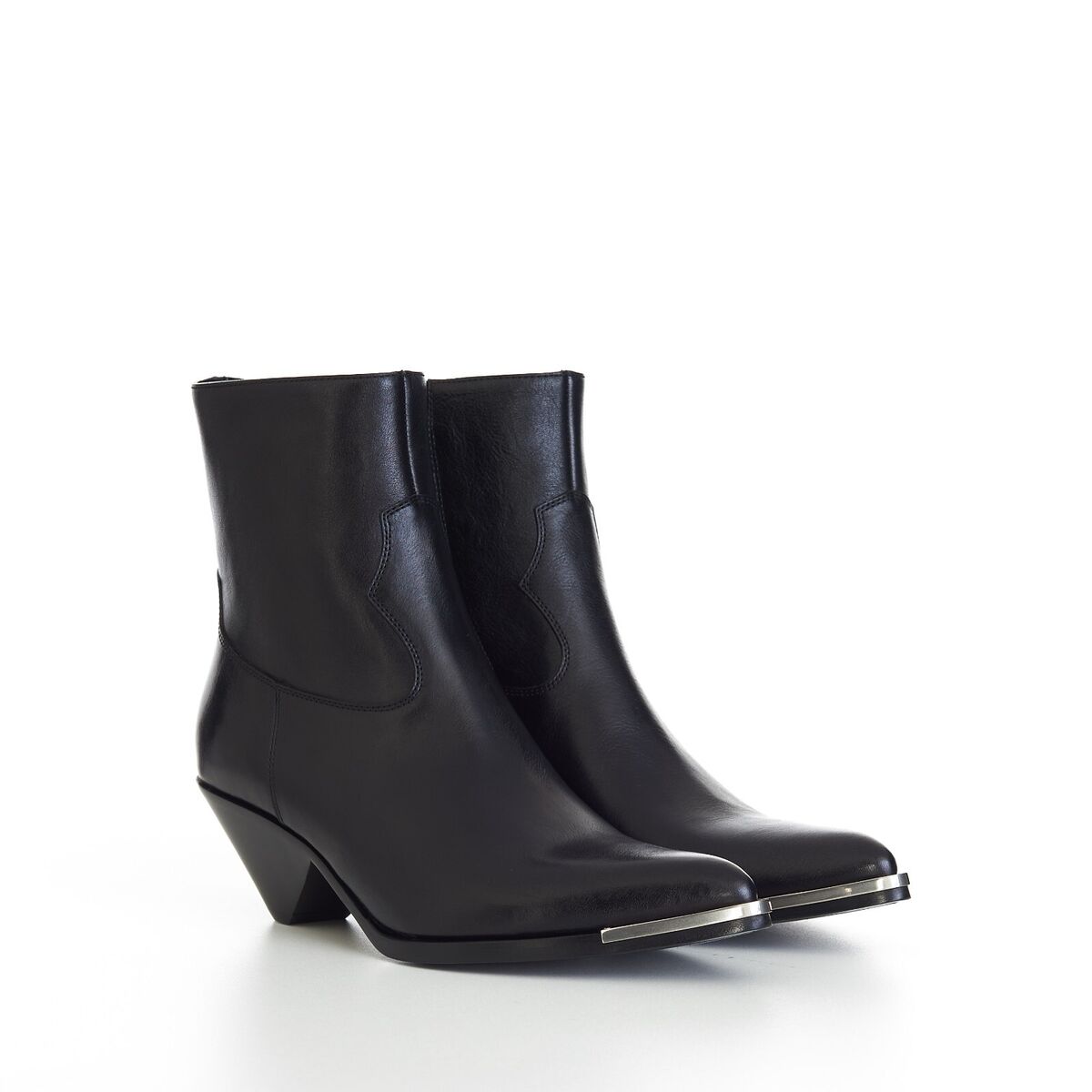 CELINE 1350$ Zipped Conique Boot With Metal Toe In Black CELINE 1350$ Zipped Conique Boot With Metal Toe In Black