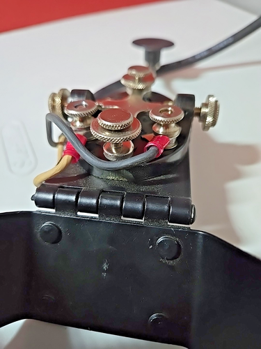 J-37 Military Telegraph Key J-45 Leg Knee Mount Harris Radio Morse HAM Army USMC - Zdjęcie 6 z 6