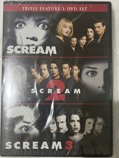 SCREAM 1 / 2 / 3 - Triple Feature 3-Movie Set DVD - New Torn Plastic Wrap - M5